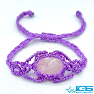 دستبند رزکوارتز مکرومه بافی