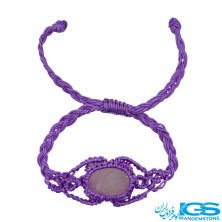 دستبند رزکوارتز مکرومه بافی