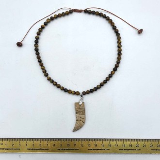 گردنبند سنگ چشم ببر و جاسپر