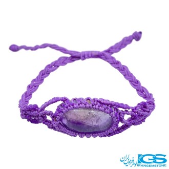 دستبند آمیتیست مکرومه بافی