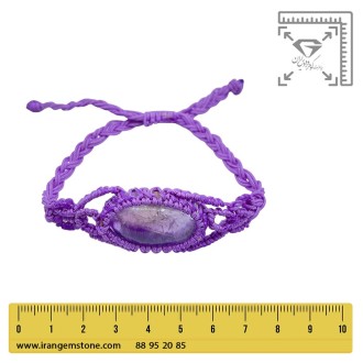 دستبند آمیتیست مکرومه بافی