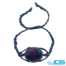 دستبند کارنلین مکرومه بافی