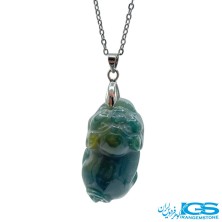 گردنبند جاسپر خونی تراش دار بدون زنجیر