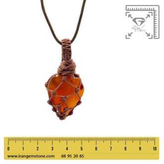 گردنبند کارنلین بافت مکرومه