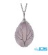 گردنبند رزکوارتز درخت زندگی  نقره ای بدون زنجیر
