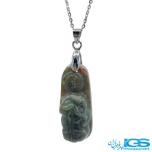 گردنبند جاسپر خونی تراش دار بدون زنجیر