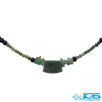گردنبند زمرد و تورمالین سبز