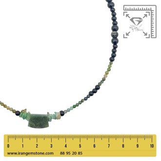 گردنبند زمرد و تورمالین سبز