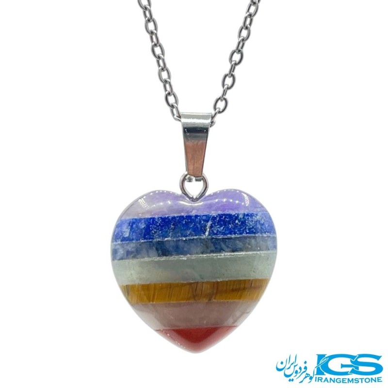 گردنبند هفت چاکرا  قلب  بدون زنجیر