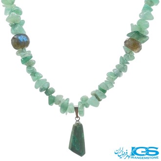 گردنبند آونتورین سبز و مالاکیت