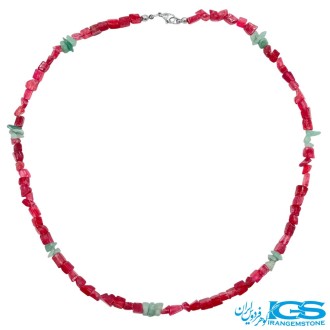 گردنبند سنگ رودونیت و آونتورین