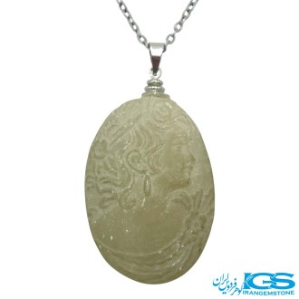 گردنبند عقیق سفید تراش طرح کلاسیک