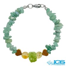 دستبند آونتورین سبز با زبرجد راف و سیترین