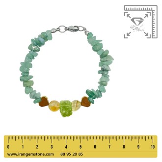 دستبند آونتورین سبز با زبرجد راف و سیترین