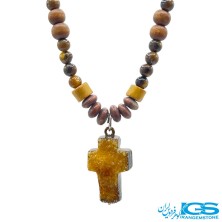 گردنبند سنگ چشم ببر و کریستال کوارتز