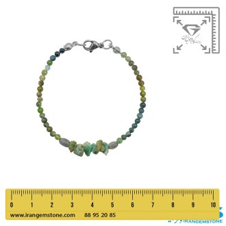 دستبند سنگ تورمالین سبز و زمرد راف ولابرادوریت