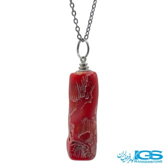 گردنبند مرجان قرمز راف بدون  زنجیر