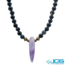 گردنبند سنگ آمیتیست و اونیکس بدون زنجیر