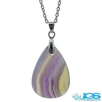 گردنبند سنگ فلوریت رنگین کمان بدون زنجیر