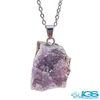 گردنبند سنگ آمیتیست  راف بدون زنجیر