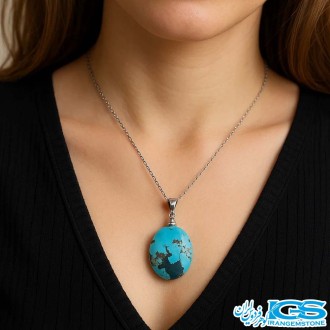 گردنبند فیروزه نیشابور بدون زنجیر