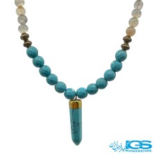 گردنبند عقیق سفید با منشور