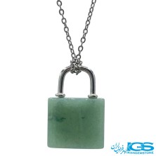 گردنبند آونتورین سبز قفل بدون زنجیر