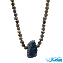 گردنبند سنگ چشم ببر و تورمالین