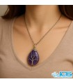 گردنبند آمیتیست درخت زندگی نقره ای بدون زنجیر