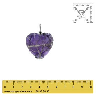 گردنبند قلب آمیتیست درخت زندگی قلب بدون زنجیر