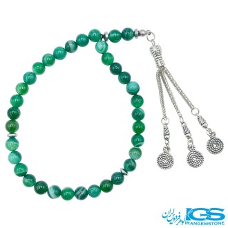 تسبیح عقیق سبز 33 تایی