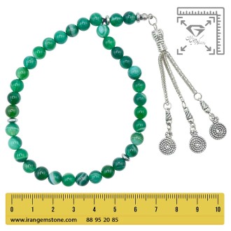 تسبیح عقیق سبز 33 تایی