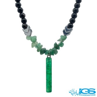 گردنبند یشم سبز و اونیکس