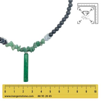 گردنبند یشم سبز و اونیکس