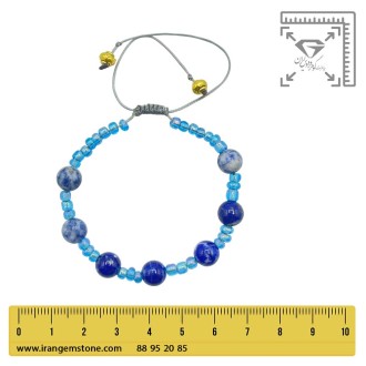 دستبند  لاجورد مکرومه بافی