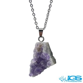 گردنبند سنگ آمیتیست راف بدون زنجیر