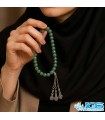 تسبیح آونتورین سبز ۳۳ دانه | سنگ آرامش قلب