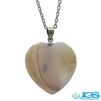 گردنبند عقیق سفید تراش طرح کلاسیک