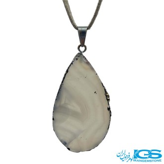 گردنبند عقیق سفید بدون زنجیر