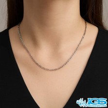 زنجیر استیل دیپلمات آجری نقره ایی 45 سانتیمتر قطر 2 میل