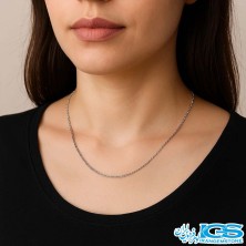 زنجیر استیل دیپلمات نقره ایی 45 سانتیمتر قطر 1 میل