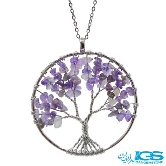 گردنبند آمیتیست درخت زندگی  بدون زنجیر