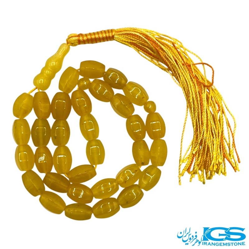 تسبیح شرف الشمس عقیق زرد 33 تایی