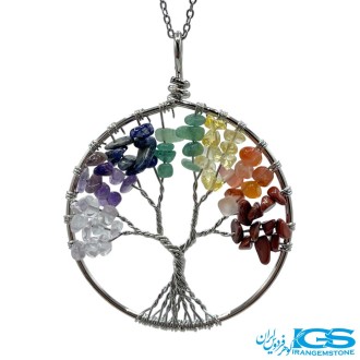گردنبند درخت زندگی  هفت چاکرا بدون زنجیر
