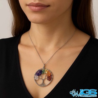 گردنبند درخت زندگی  هفت چاکرا بدون زنجیر