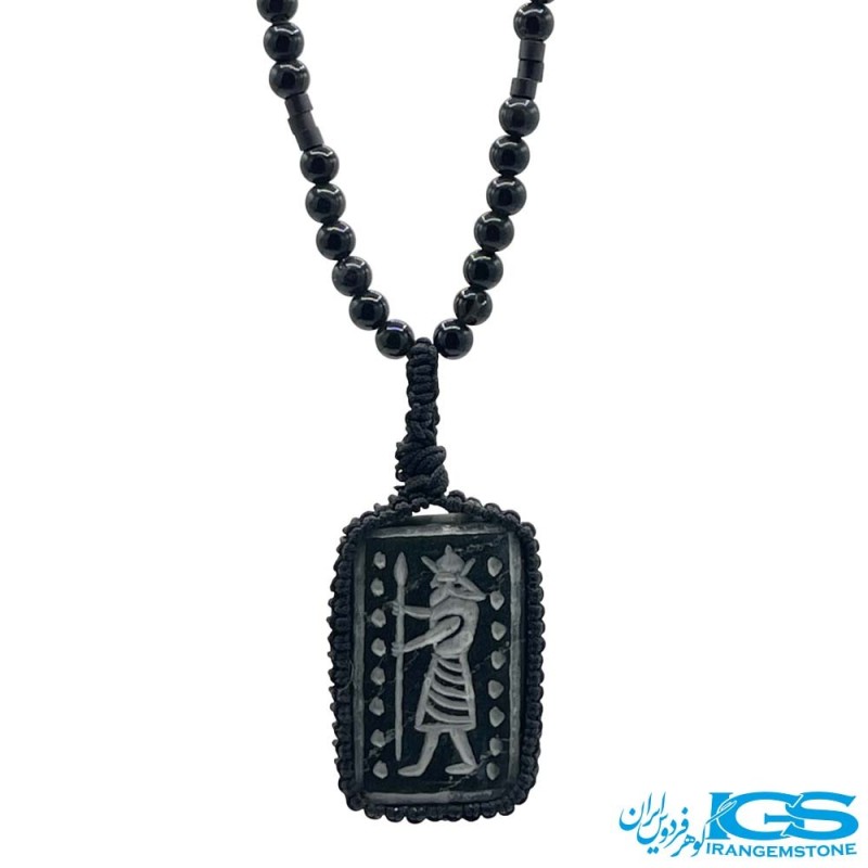 گردنبند هبهاب  و اونیکس مکرومه بافی