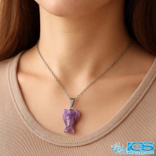 گردنبند آمیتیست فرشته  بدون زنجیر