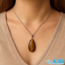 گردنبند سنگ چشم ببر بدون زنجیر