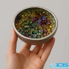 کاسه دکوری سنگ بیسموت – جلوه‌ای از رنگین‌کمان فلزی و انرژی مثبت