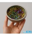 کاسه دکوری سنگ بیسموت – جلوه‌ای از رنگین‌کمان فلزی و انرژی مثبت